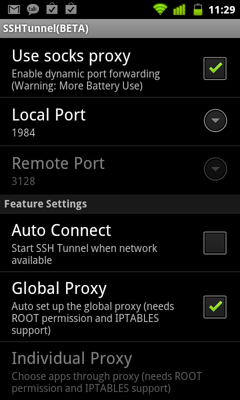 ssh proxy setup